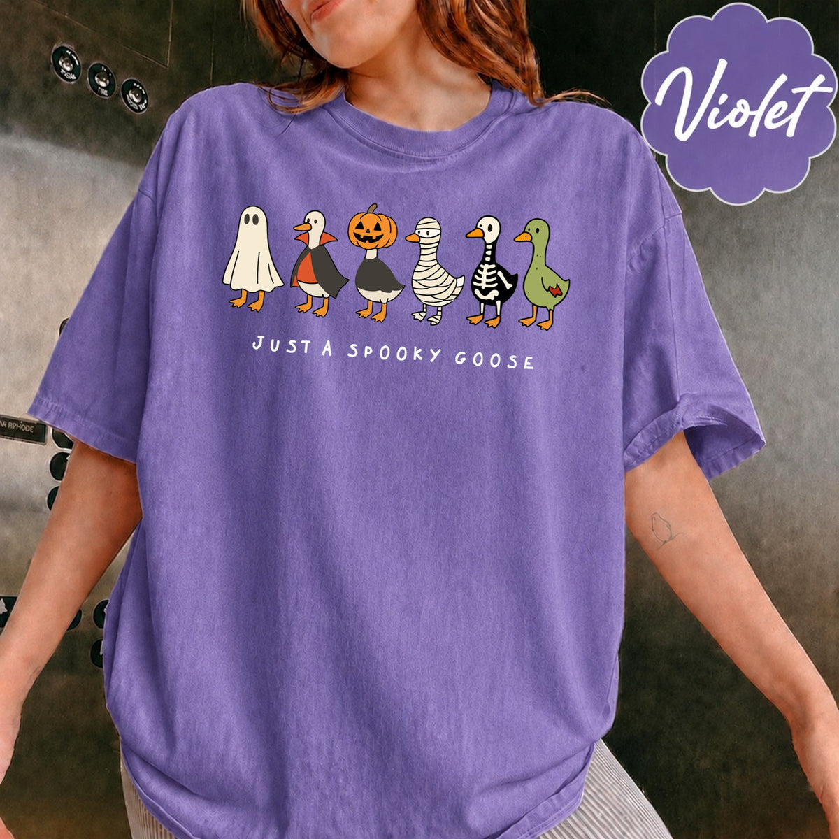 Comfort Colors Halloween Goose shirt, just a Spooky Goose t-shirt, Funny Halloween shirt, Spooky Season, Spooky Goosey Shirt, Retro