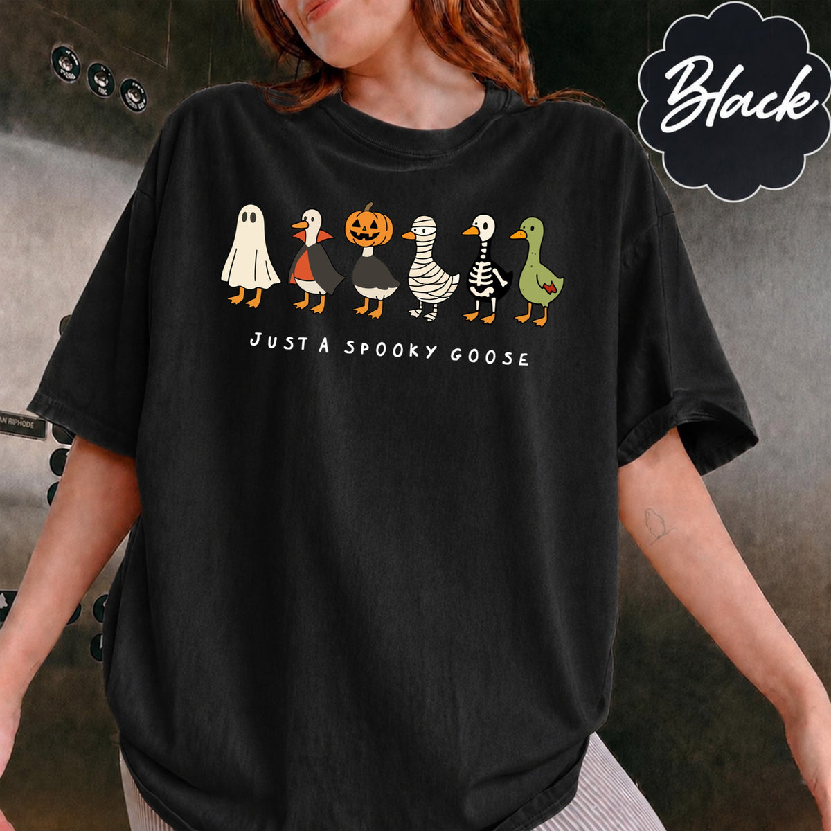 Comfort Colors Halloween Goose shirt, just a Spooky Goose t-shirt, Funny Halloween shirt, Spooky Season, Spooky Goosey Shirt, Retro