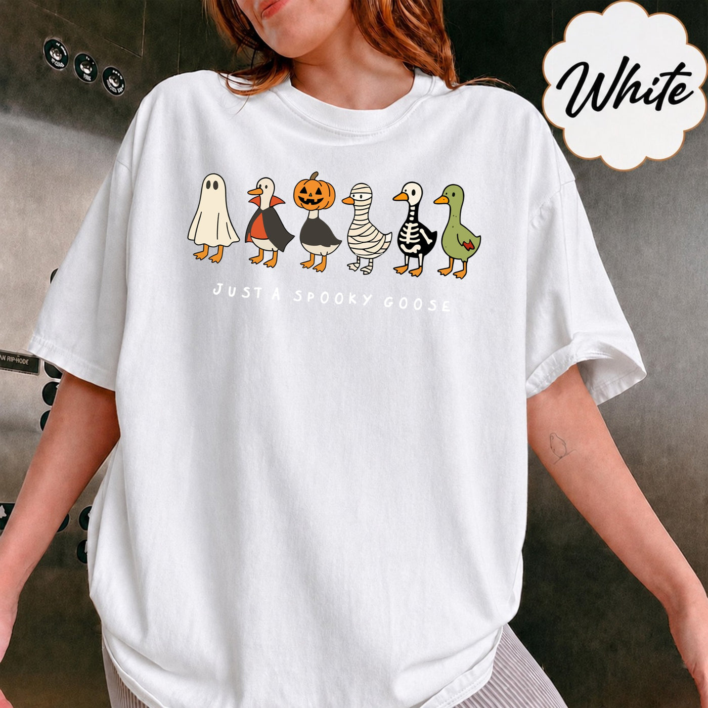 Comfort Colors Halloween Goose shirt, just a Spooky Goose t-shirt, Funny Halloween shirt, Spooky Season, Spooky Goosey Shirt, Retro