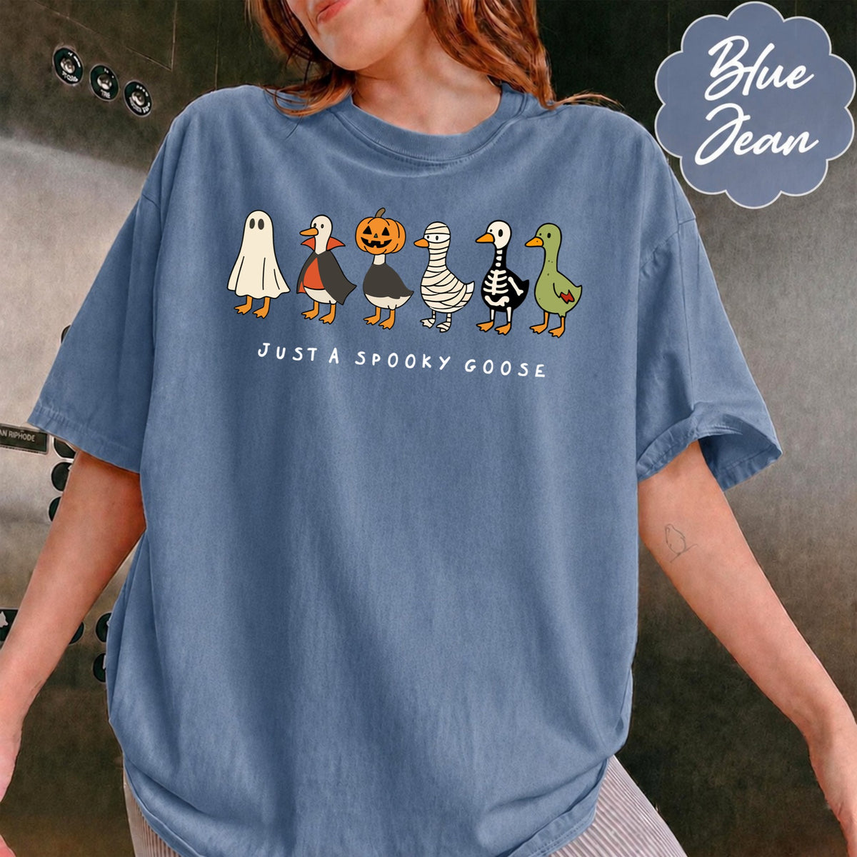 Comfort Colors Halloween Goose shirt, just a Spooky Goose t-shirt, Funny Halloween shirt, Spooky Season, Spooky Goosey Shirt, Retro
