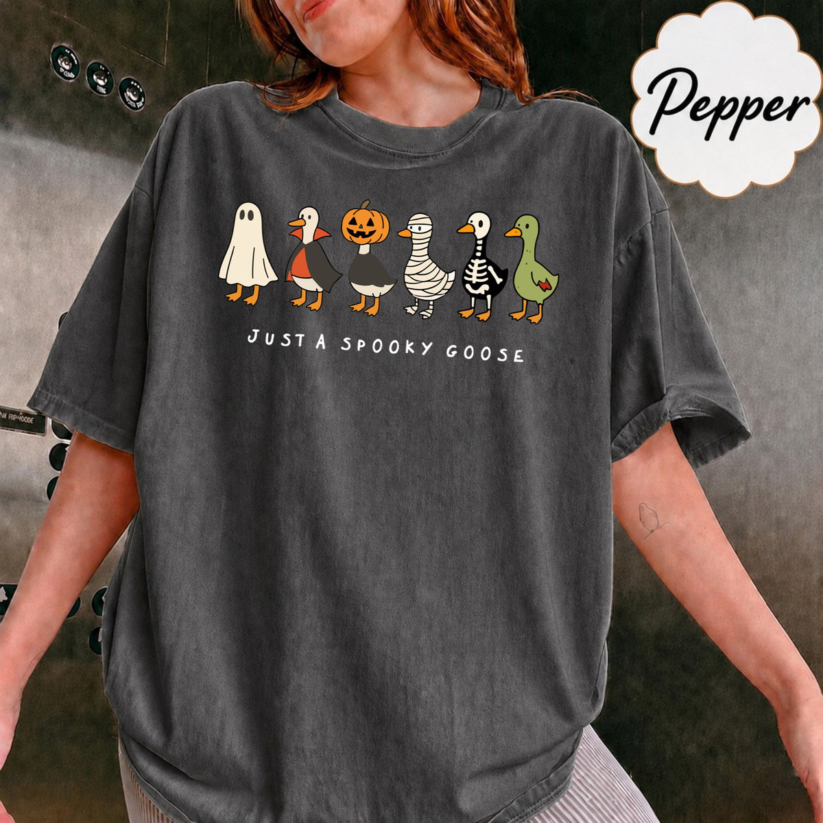 Comfort Colors Halloween Goose shirt, just a Spooky Goose t-shirt, Funny Halloween shirt, Spooky Season, Spooky Goosey Shirt, Retro
