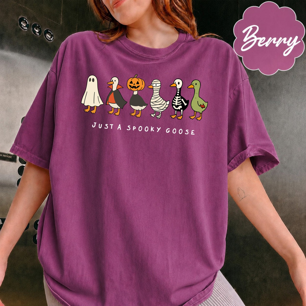 Comfort Colors Halloween Goose shirt, just a Spooky Goose t-shirt, Funny Halloween shirt, Spooky Season, Spooky Goosey Shirt, Retro