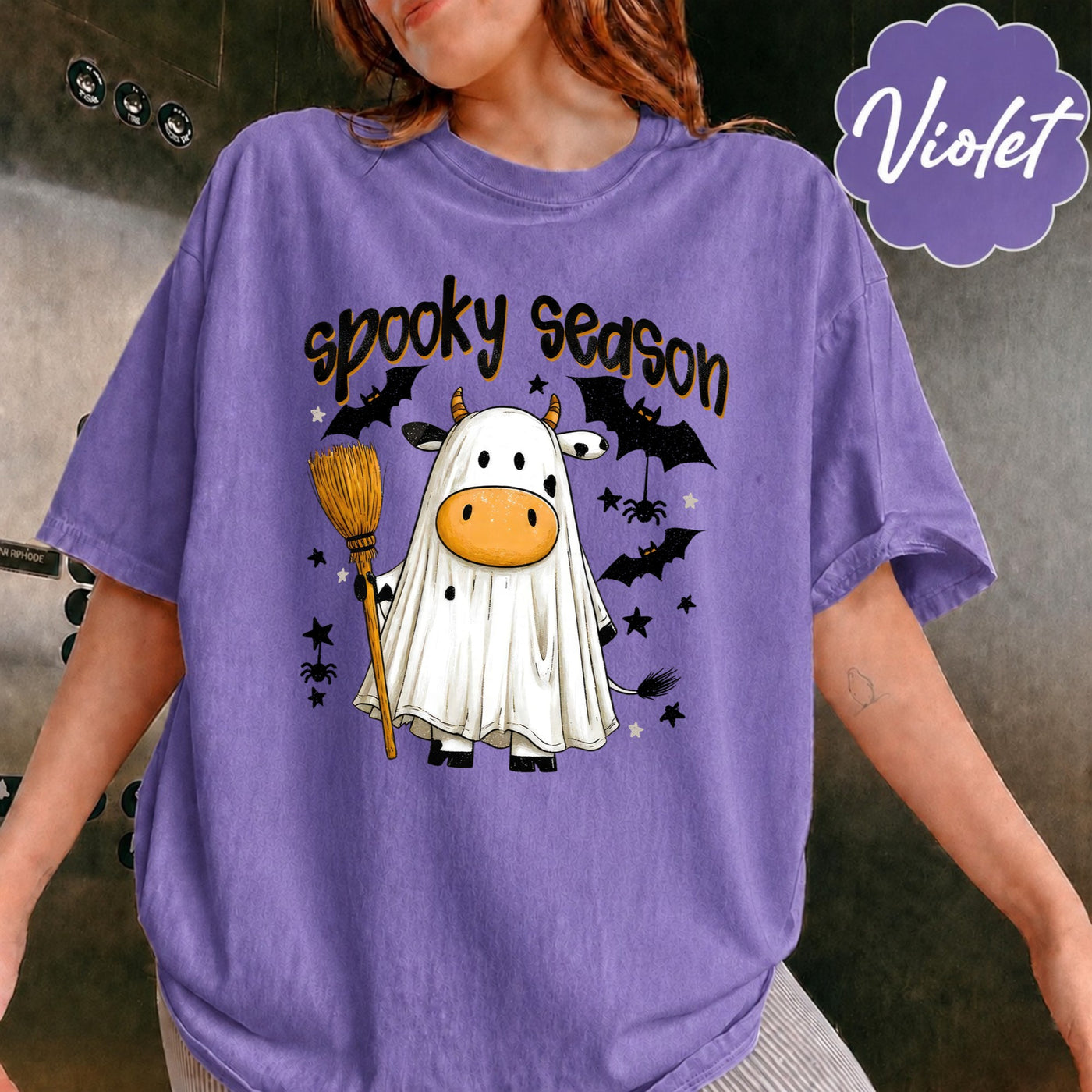 Highland Cow Halloween Comfort Colors Shirt, Halloween Shirt, Western Halloween Shirt, Retro Halloween Shirt, Spooky Season Tee