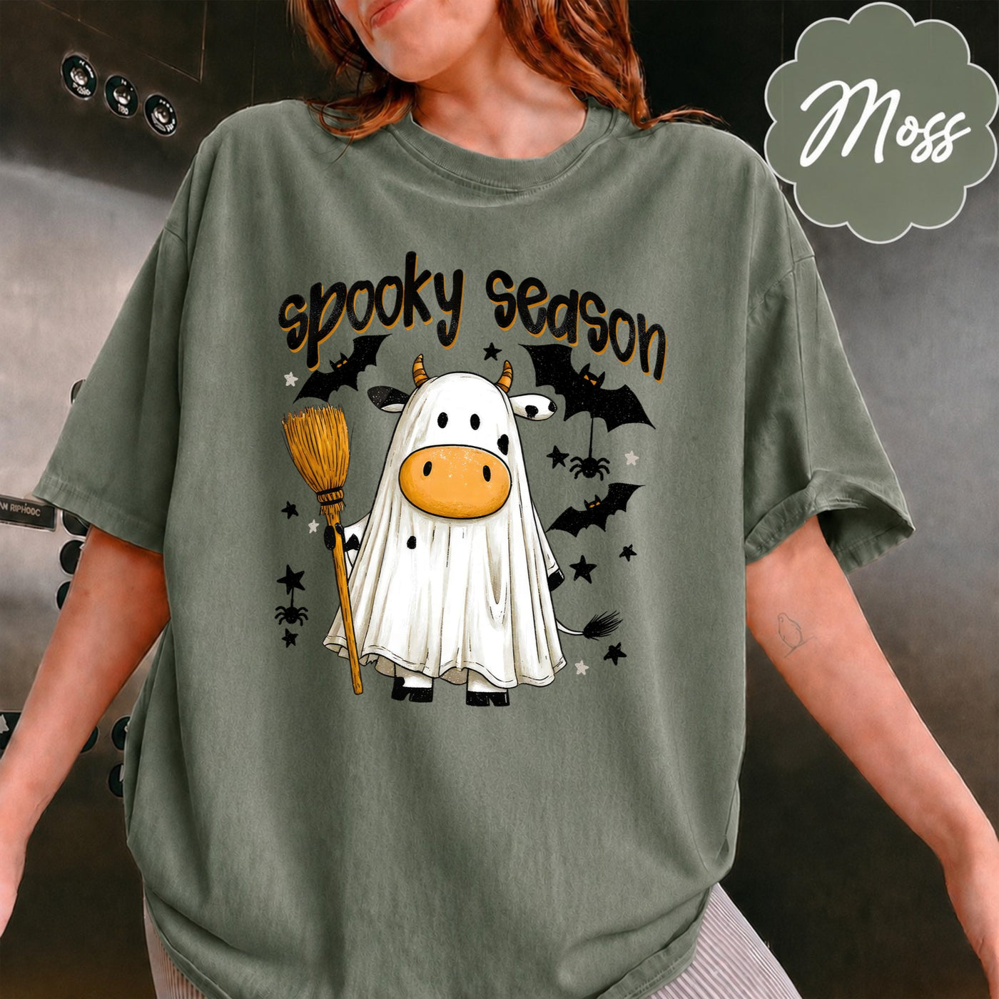 Highland Cow Halloween Comfort Colors Shirt, Halloween Shirt, Western Halloween Shirt, Retro Halloween Shirt, Spooky Season Tee