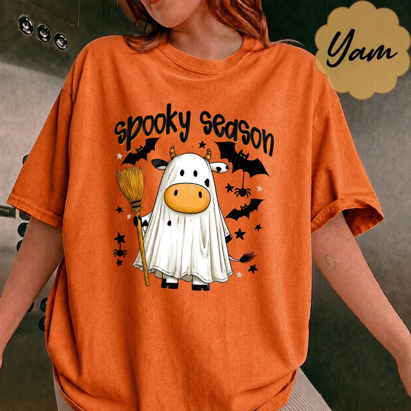 Highland Cow Halloween Comfort Colors Shirt, Halloween Shirt, Western Halloween Shirt, Retro Halloween Shirt, Spooky Season Tee