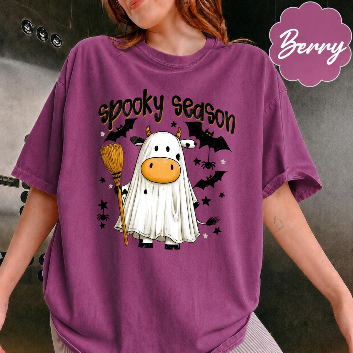 Highland Cow Halloween Comfort Colors Shirt, Halloween Shirt, Western Halloween Shirt, Retro Halloween Shirt, Spooky Season Tee