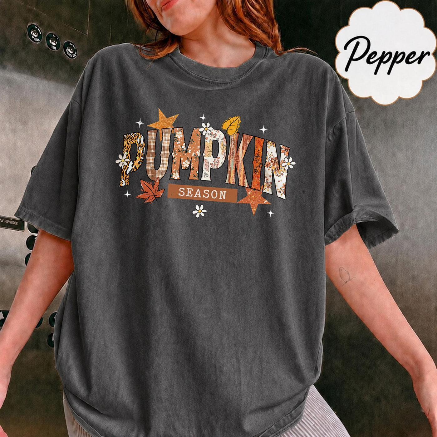 Comfort Colors Pumpkin Season Halloween T-Shirt, Pumpkin Bow Halloween Shirt, Trendy Fall Pumpkins Spooky Season Tee