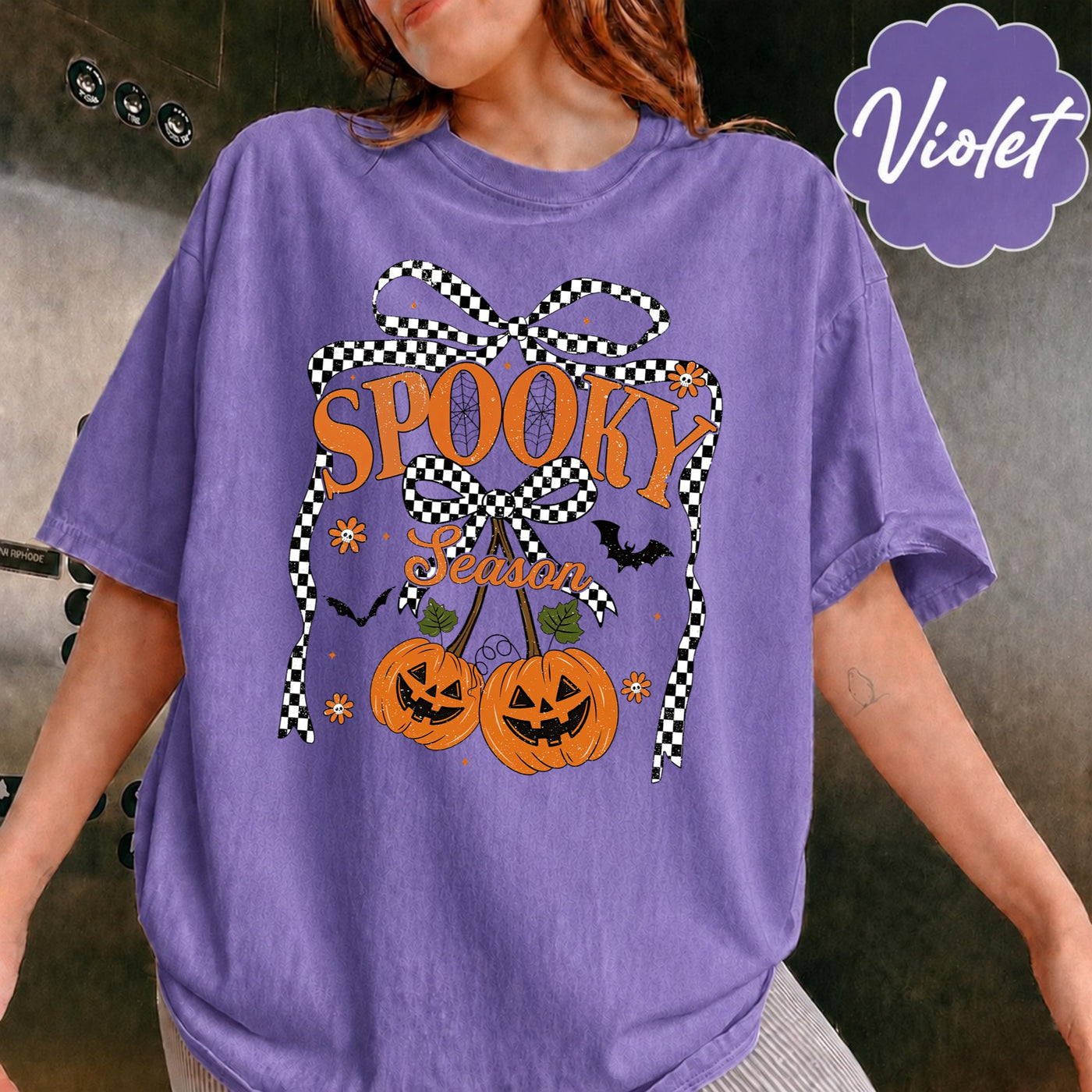 Comfort Colors Spooky Season Coquette Bow Halloween T-Shirt, Cozy Season Shirt, Gift For Him, Gift For Her