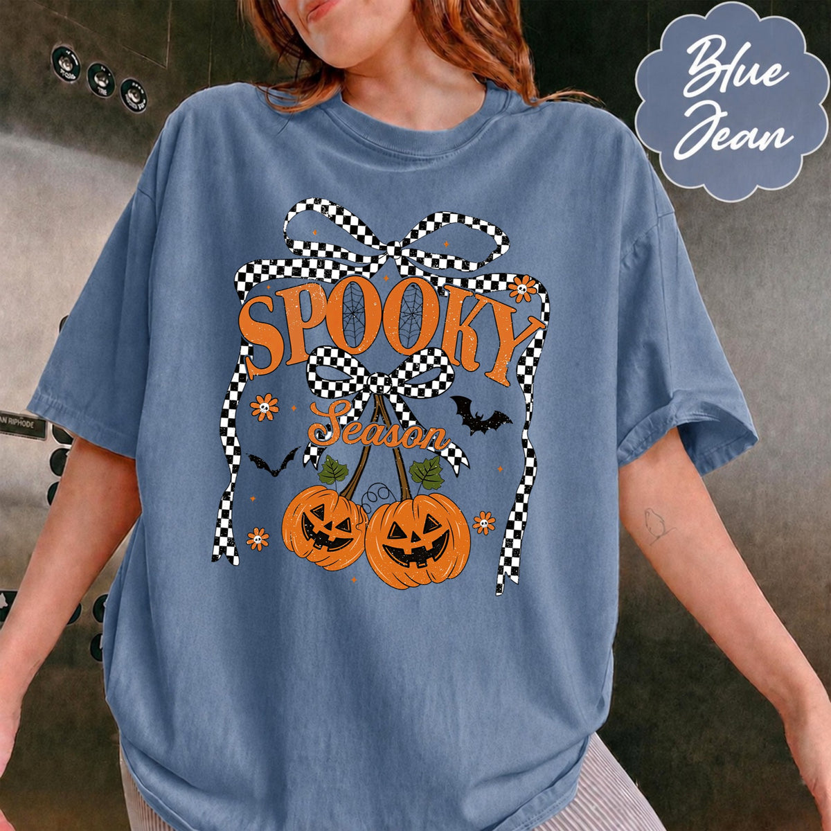 Comfort Colors Spooky Season Coquette Bow Halloween T-Shirt, Cozy Season Shirt, Gift For Him, Gift For Her