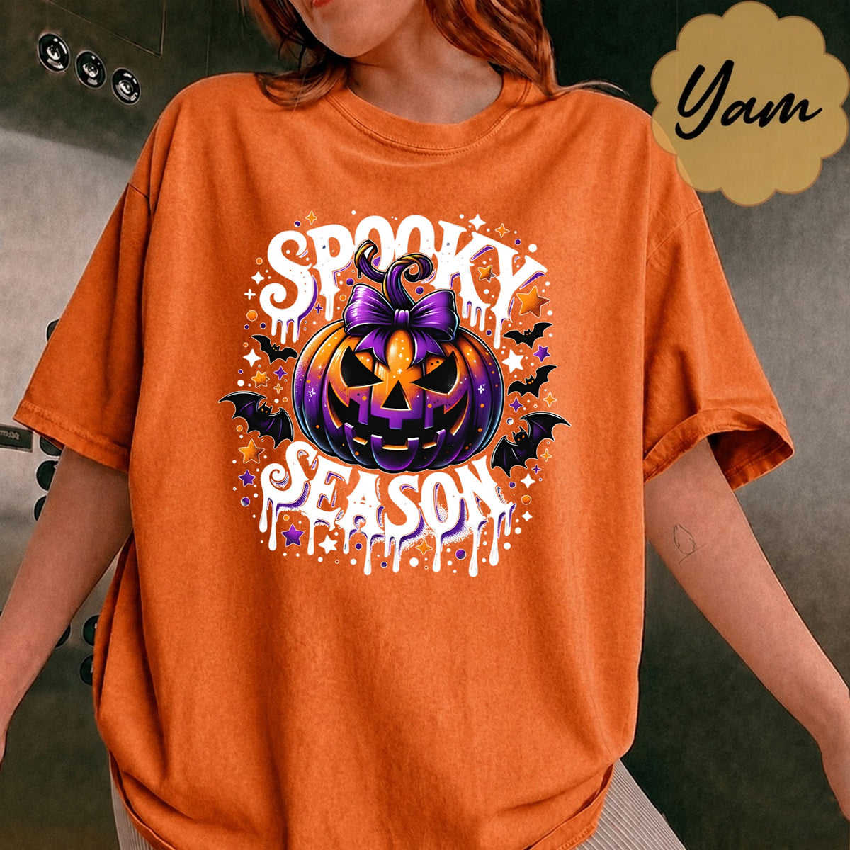 Comfort Colors Spooky Season T-Shirt, Spooky Season Shirts, Retro Halloween Shirt, Pumpkin Shirt, Halloween Shirt, Witchy Bats Shirt, Spooky Vibes Shirt, Fall Shirt