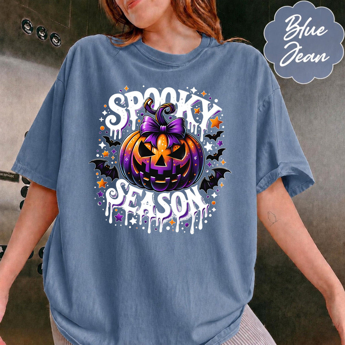 Comfort Colors Spooky Season T-Shirt, Spooky Season Shirts, Retro Halloween Shirt, Pumpkin Shirt, Halloween Shirt, Witchy Bats Shirt, Spooky Vibes Shirt, Fall Shirt