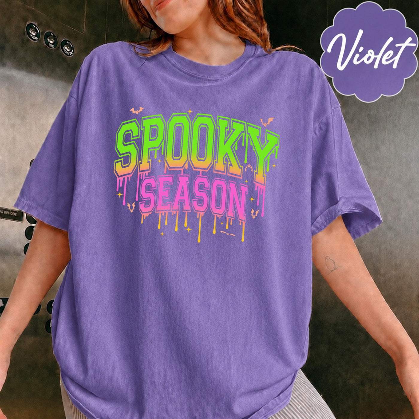 Comfort Colors Trendy Spooky Season Halloween Shirt, Drip Spooky Vibes TShirt, Halloween Scary Shirt