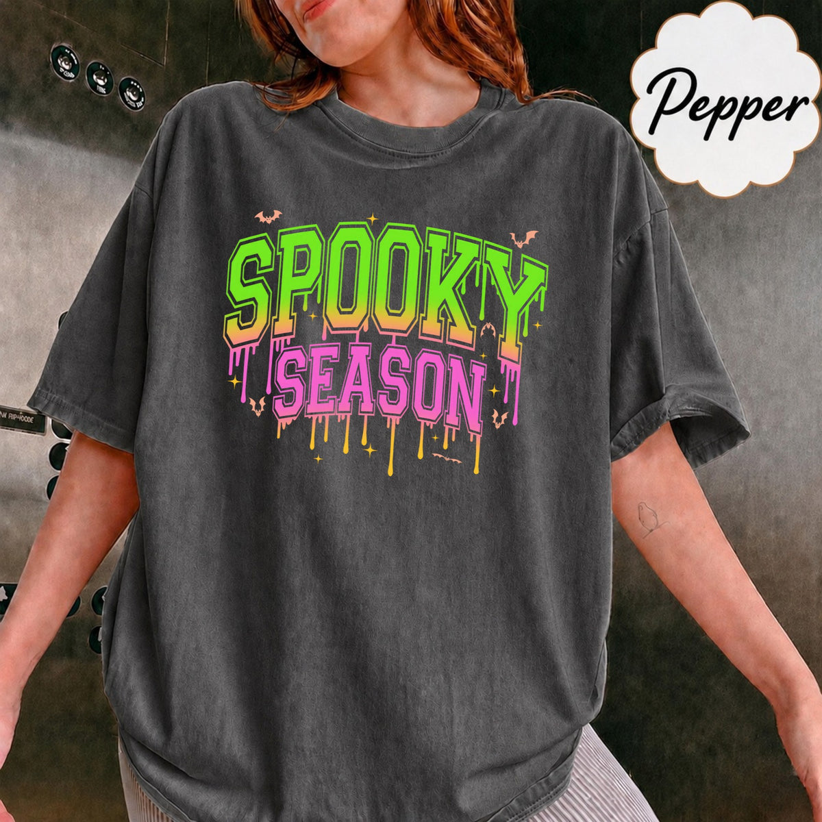 Comfort Colors Trendy Spooky Season Halloween Shirt, Drip Spooky Vibes TShirt, Halloween Scary Shirt